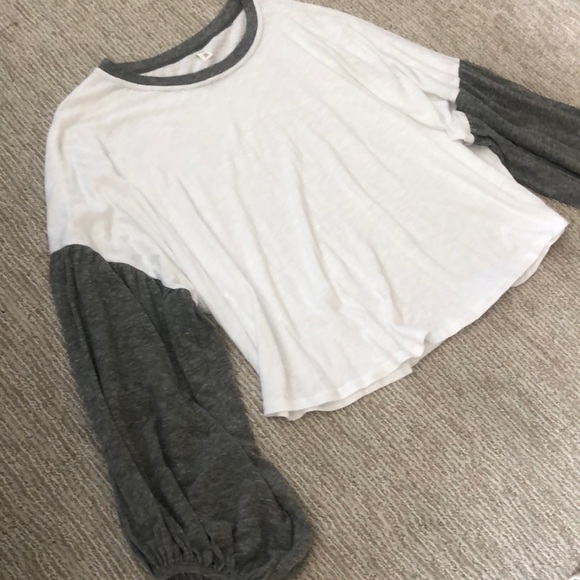 White and grey long sleeve shirt from Nordstrom’s - Picture 3 of 3